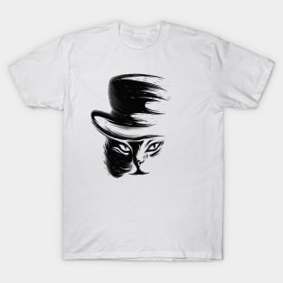 Black Cat in The Hat T-Shirt